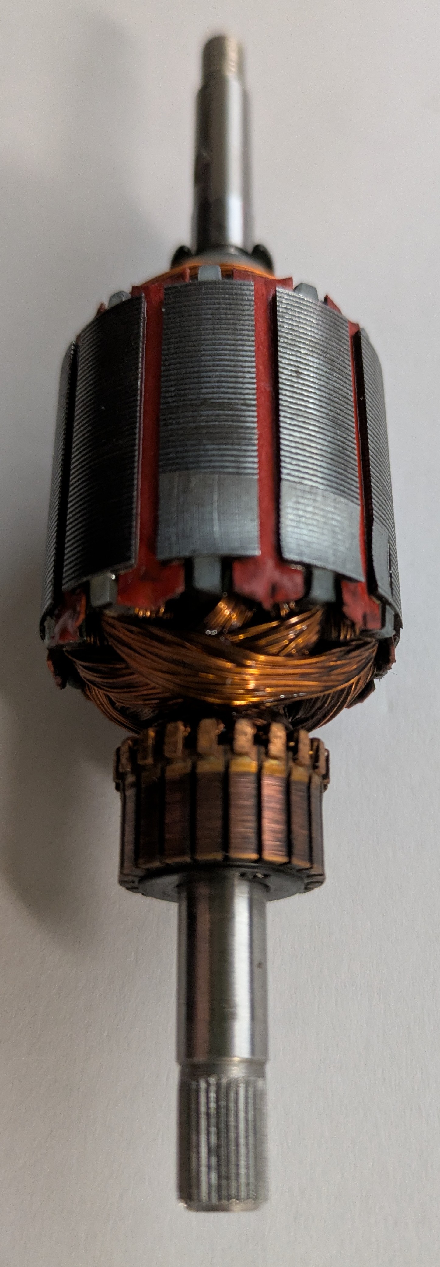 DC Motor rotor armature and commutator